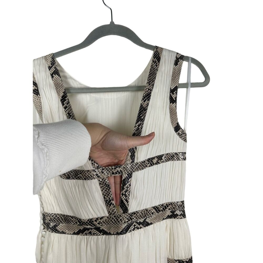 NWT Diane Von Furstenberg DVF Letty dress Size 4 Ivory Silk With Snake Detail - Picture 3 of 9